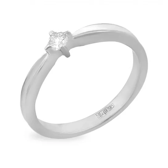 Золотое кольцо 585, женское, с бриллиантом, размер 16