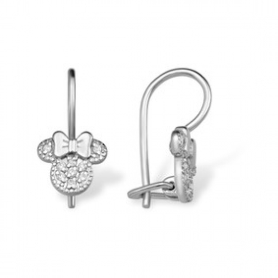 Серебряные серьги 925, детские, с фианитом