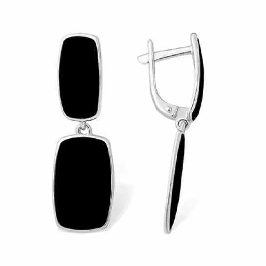 Серебряные серьги 925, женские, с эмалью