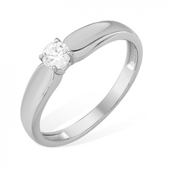 Серебряное кольцо 925, женское, с фианитом, размер 16.5
