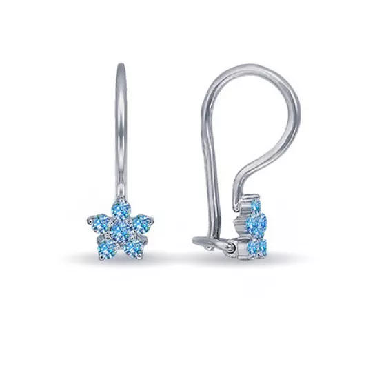 Серебряные серьги 925, детские, с фианитом