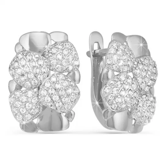 Серебряные серьги 925, женские, с фианитом