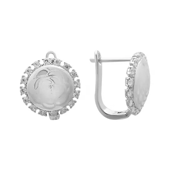 Серебряные серьги 925, женские, с фианитом
