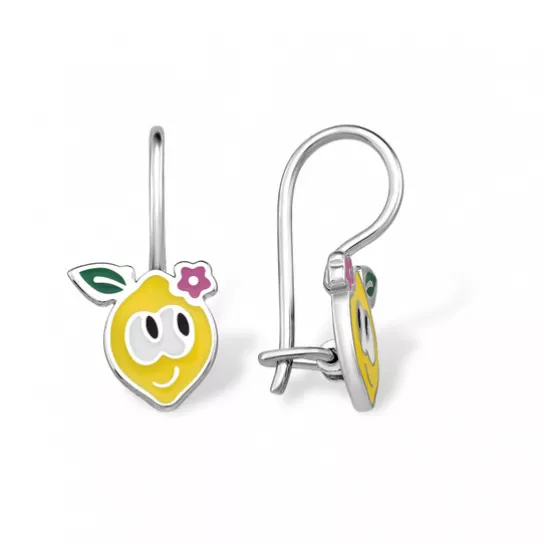 Серебряные серьги 925, детские, с эмалью