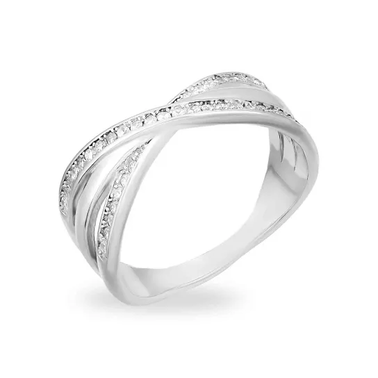 Серебряное кольцо 925, женское, с фианитом, размер 18