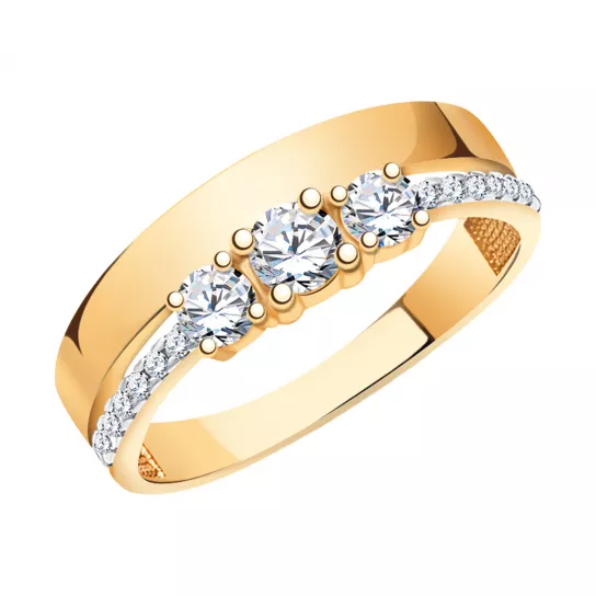 Золотое кольцо 585, женское, размер 19