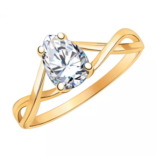 Золотое кольцо 585, женское, размер 19