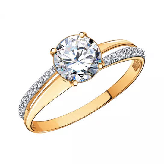 Золотое кольцо 585, женское, размер 19