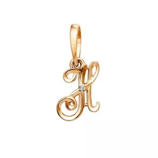 Золотая подвеска 585, женская, с фианитом