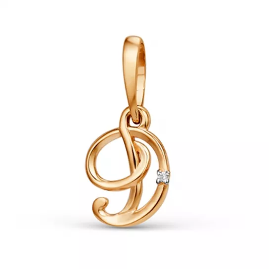 Золотая подвеска 585, женская, с фианитом