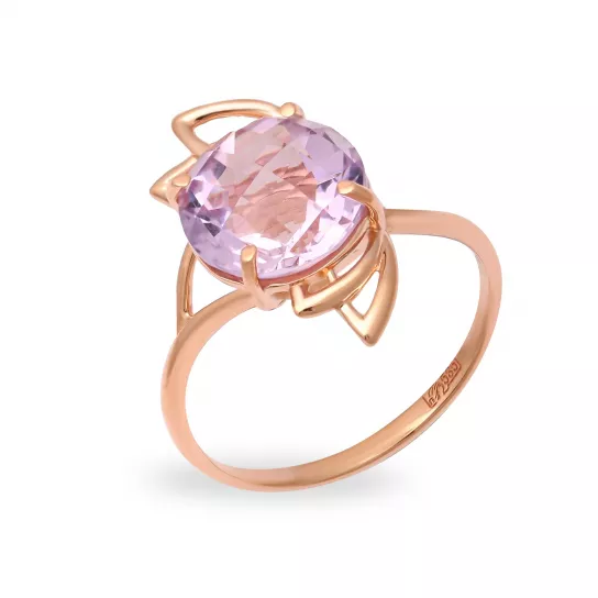 Кольцо с аметистом из золота