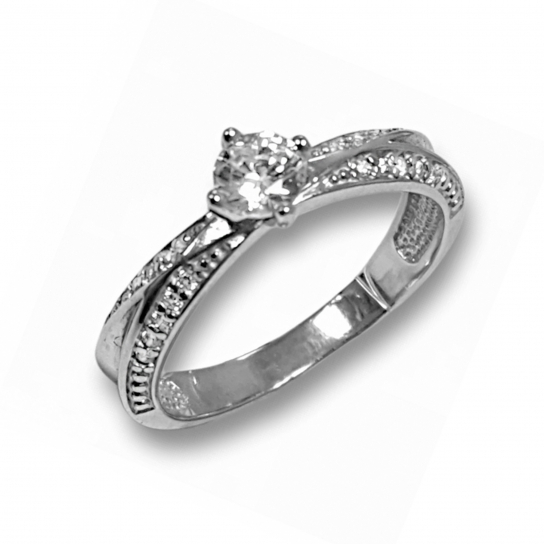 Серебряное кольцо 925, женское, с фианитом, размер 16.5