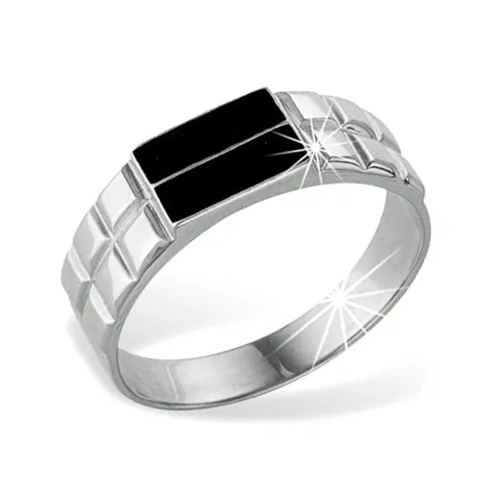 Кольцо-печатка с эмалью из серебра