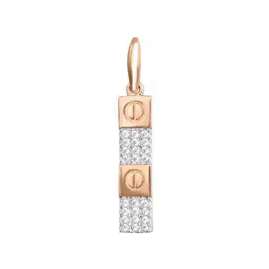 Золотая подвеска 585, женская, с фианитом