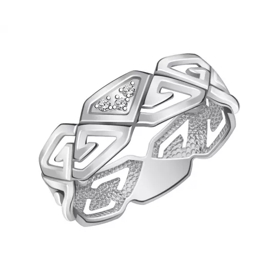 Серебряное кольцо 925, женское, с фианитом, размер 18