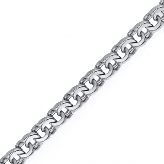 Серебряный браслет 925, плетение бисмарк, длина 21 см