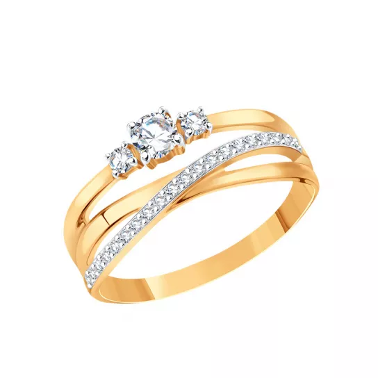 Золотое кольцо 585, женское, размер 19.5