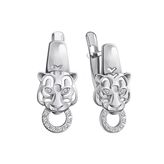 Серебряные серьги 925, женские, с фианитом