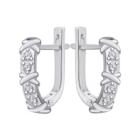 Серебряные серьги 925, женские, с фианитом