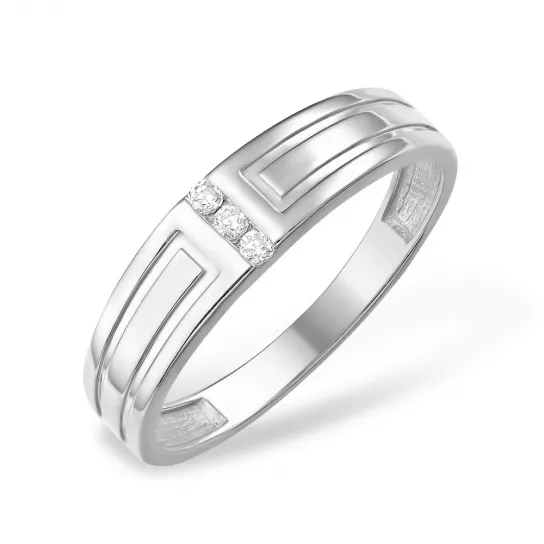 Серебряное кольцо 925, женское, с фианитом, размер 18.5