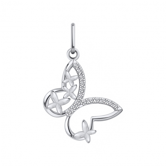 Серебряная подвеска 925, женская, с фианитом