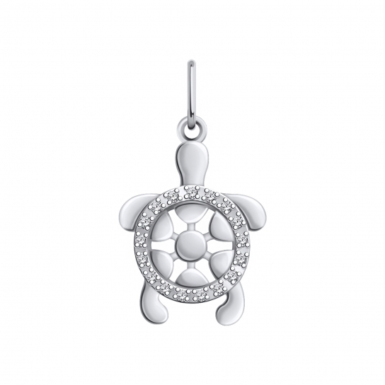 Серебряная подвеска 925, женская, с фианитом