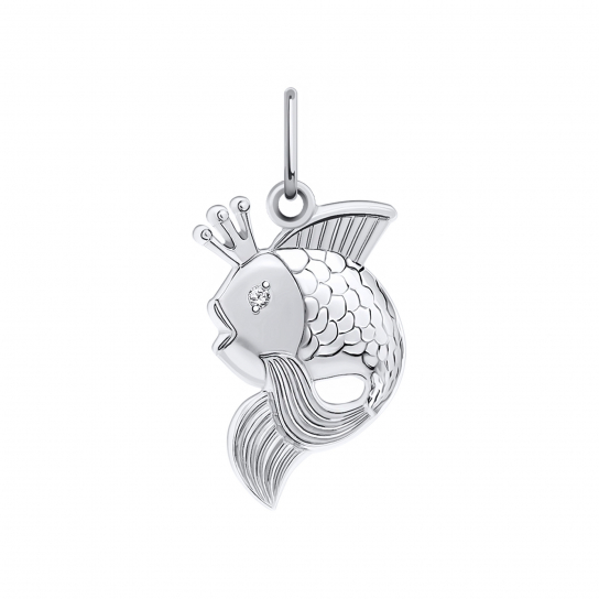Серебряная подвеска 925, женская, с фианитом