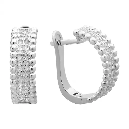 Серебряные серьги 925, женские, с фианитом