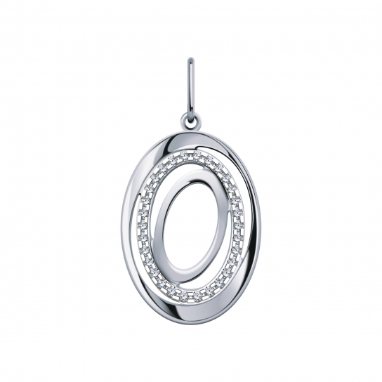Серебряная подвеска 925, женская, с фианитом