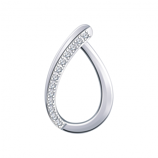 Серебряная подвеска 925, женская, с фианитом