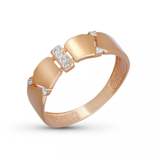 Золотое кольцо 585, женское, с фианитом, размер 17.5