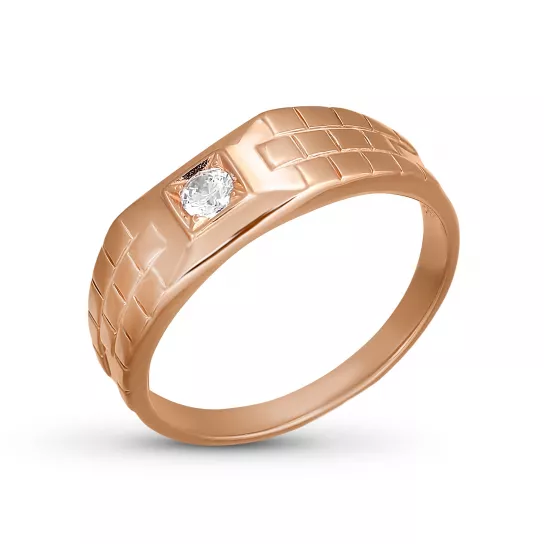 Кольцо с фианитом из золота