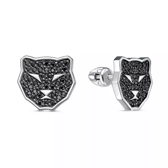 Серьги с фианитом из серебра