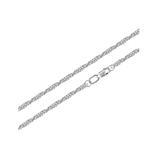 Серебряная цепочка 925 на шею, плетение сингапур, длина 45 см
