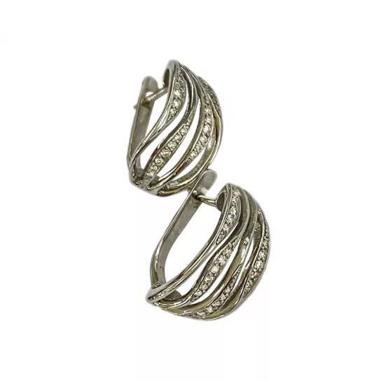 Золотые серьги 585, женские, с бриллиантом