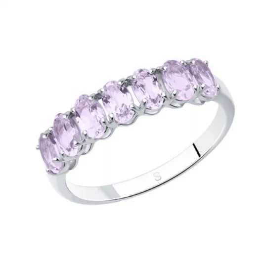 Кольцо с аметистом из серебра