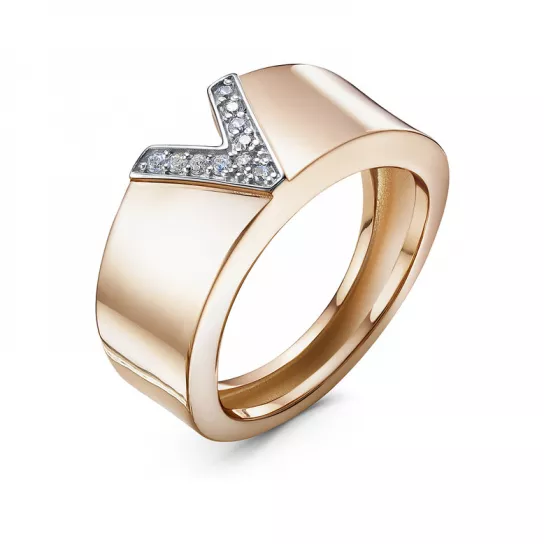 Кольцо с фианитом из золота