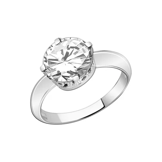 Серебряное кольцо 925, женское, с фианитом, размер 19.5