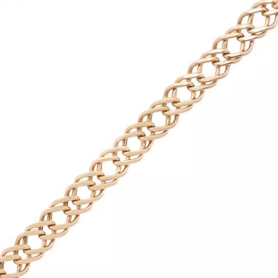 браслет 585, плетение двойной ромб пустотелый, длина 20 см