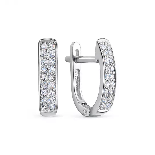 Золотые серьги 585, женские, с бриллиантом