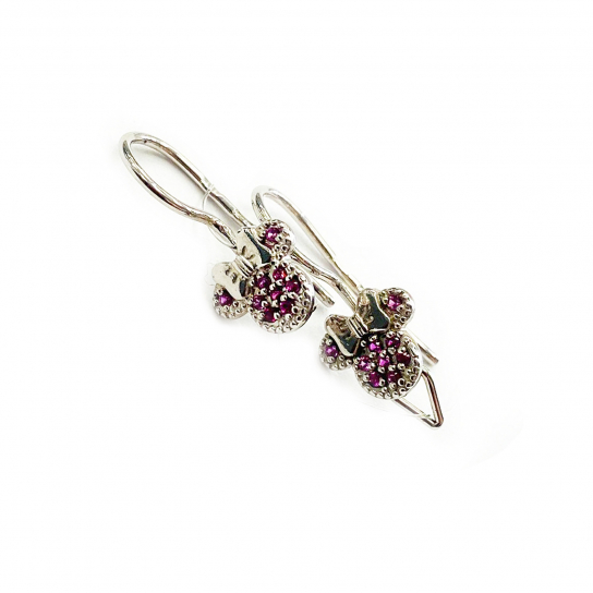 Серебряные серьги 925, детские, с фианитом