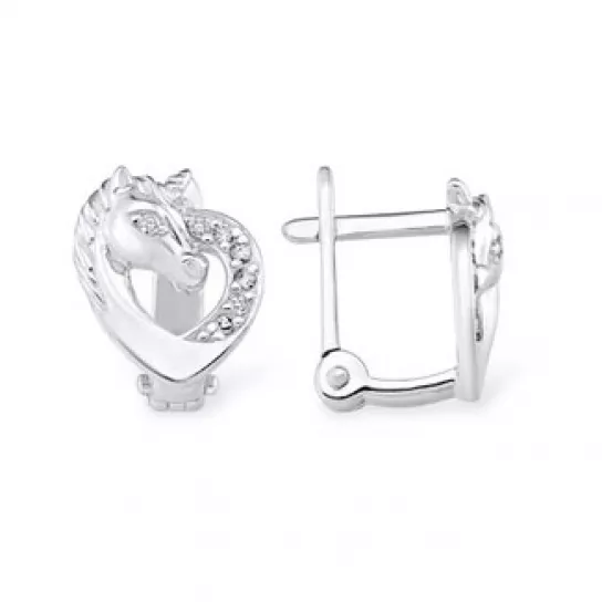 Серебряные серьги 925, женские, с фианитом