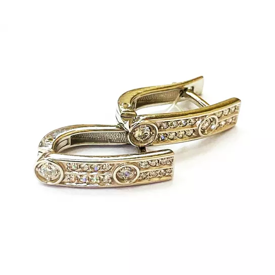Серебряные серьги 925, женские, с фианитом