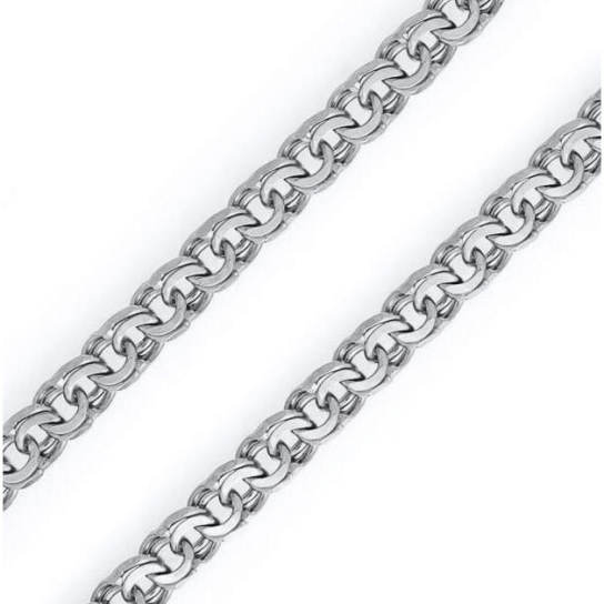 Серебряная цепочка 925 на шею, плетение гарибальди, длина 55 см