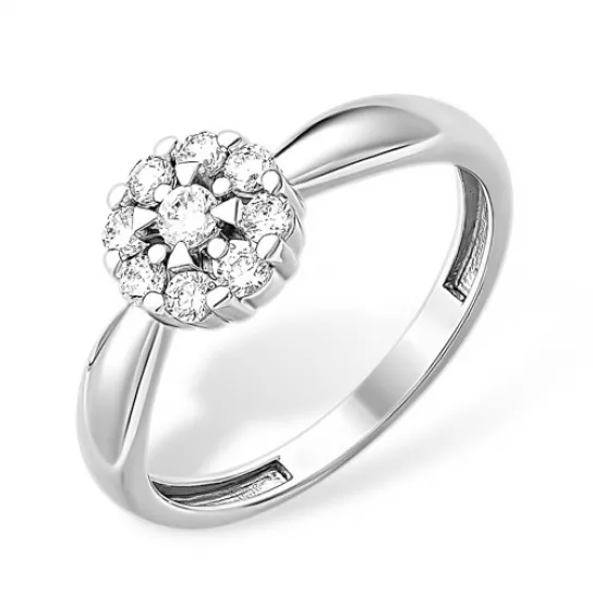 Серебряное кольцо 925, женское, с фианитом, размер 18