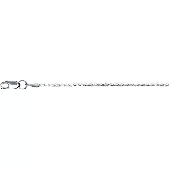 Золотая цепочка 585 на шею, плетение снейк, длина 40 см, цвет белое золото