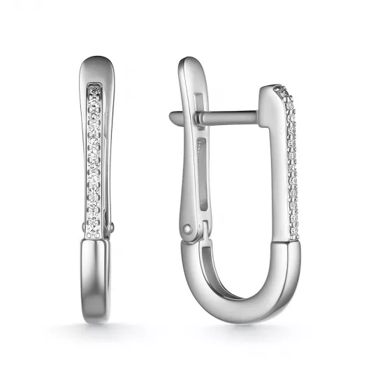 Золотые серьги 585, женские, с бриллиантом