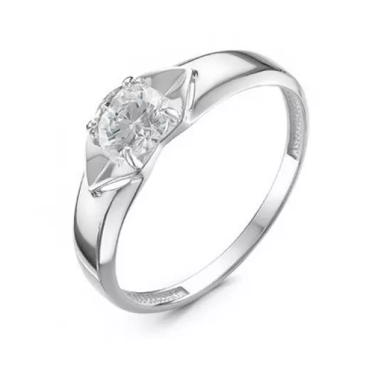 Золотое кольцо 585, женское, с фианитом, размер 17