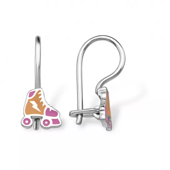 Серебряные серьги 925, детские, с эмалью