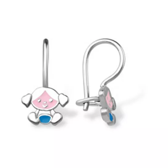 Серебряные серьги 925, детские, с эмалью